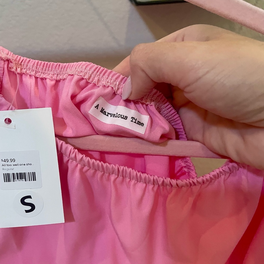 NWT Pink and Orange One Shoulder Mini